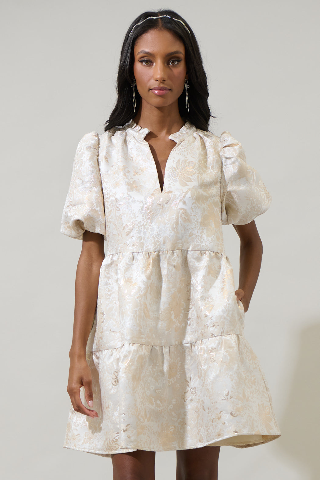 Lola Jacquard Jacey Babydoll Mini Dress – Sugarlips