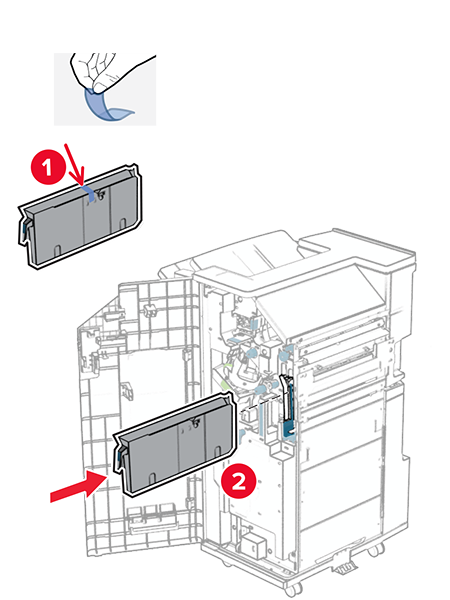Installing the booklet finisher and folding paper transport