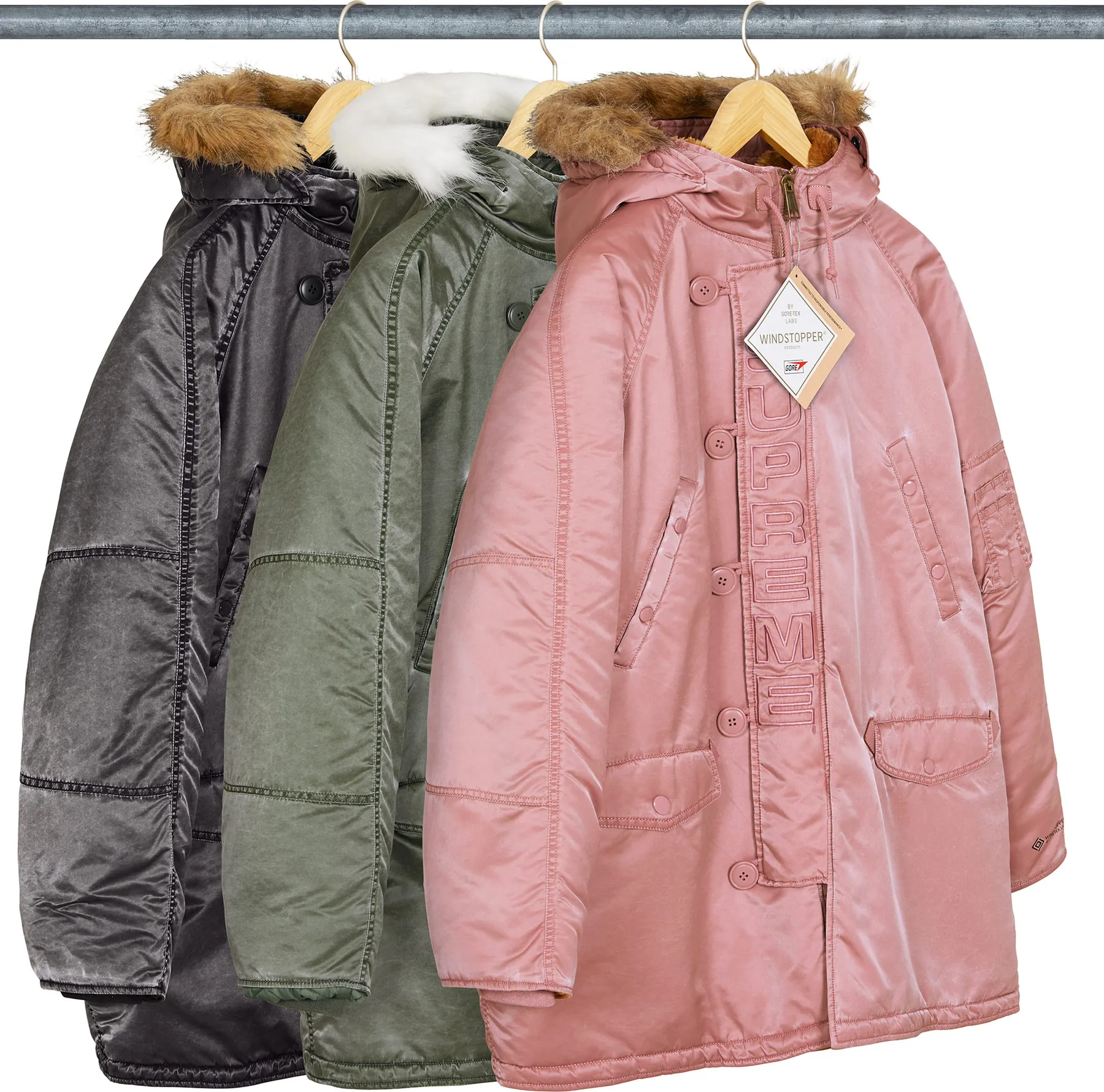 Washed Flight Satin N-3B Parka | Supreme 24fw