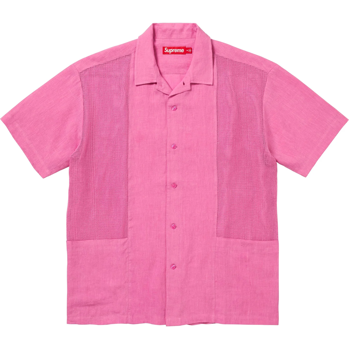 Mesh Panel Linen S/S Shirt | Supreme 24ss