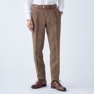 CLASSICO TAPERED】【秋冬】ウールテーパードパンツ 2タック/ブラウン