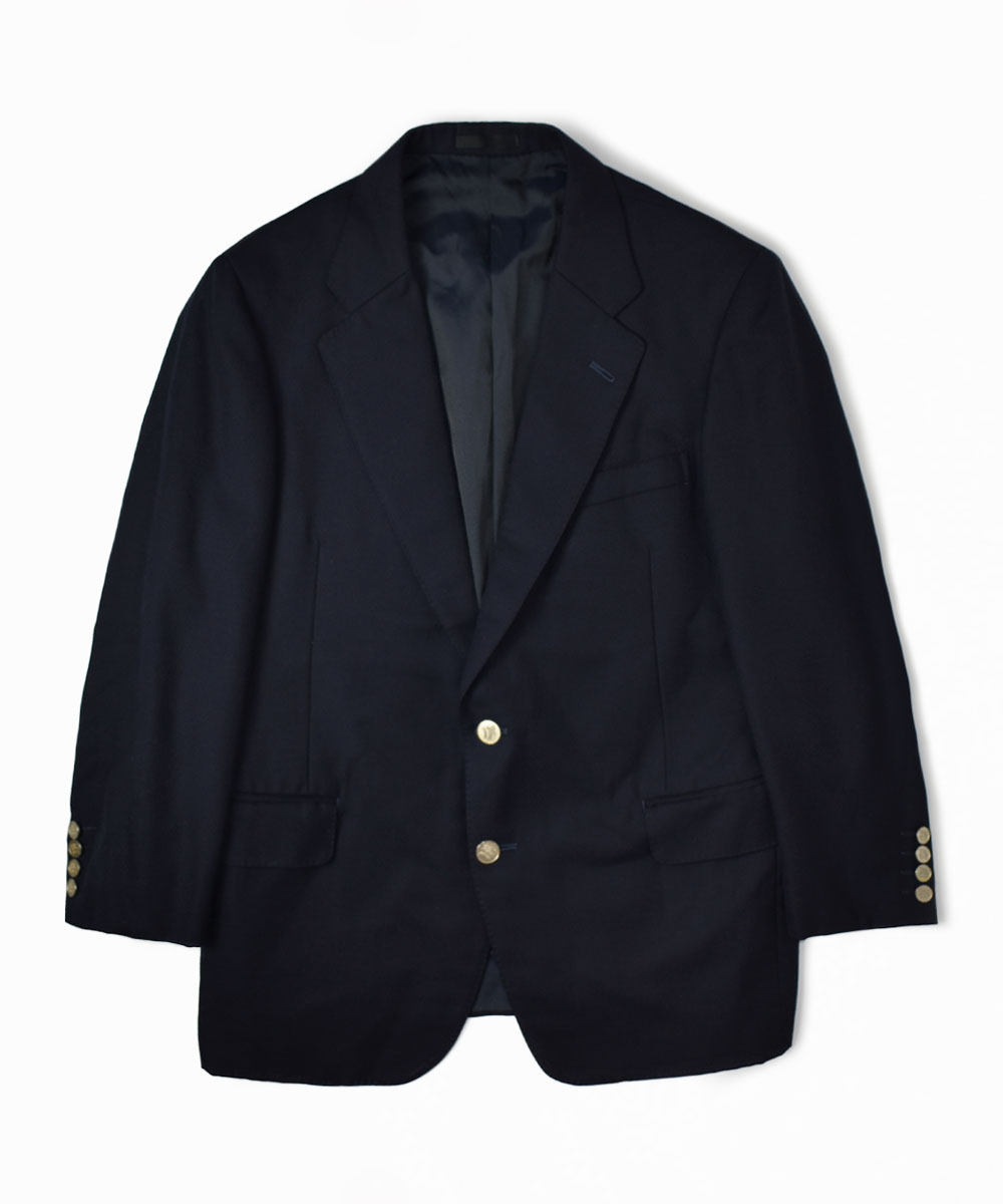 90's バーバリー 銀ボタン ブレザー テーラード ジャケット 総裏 紺